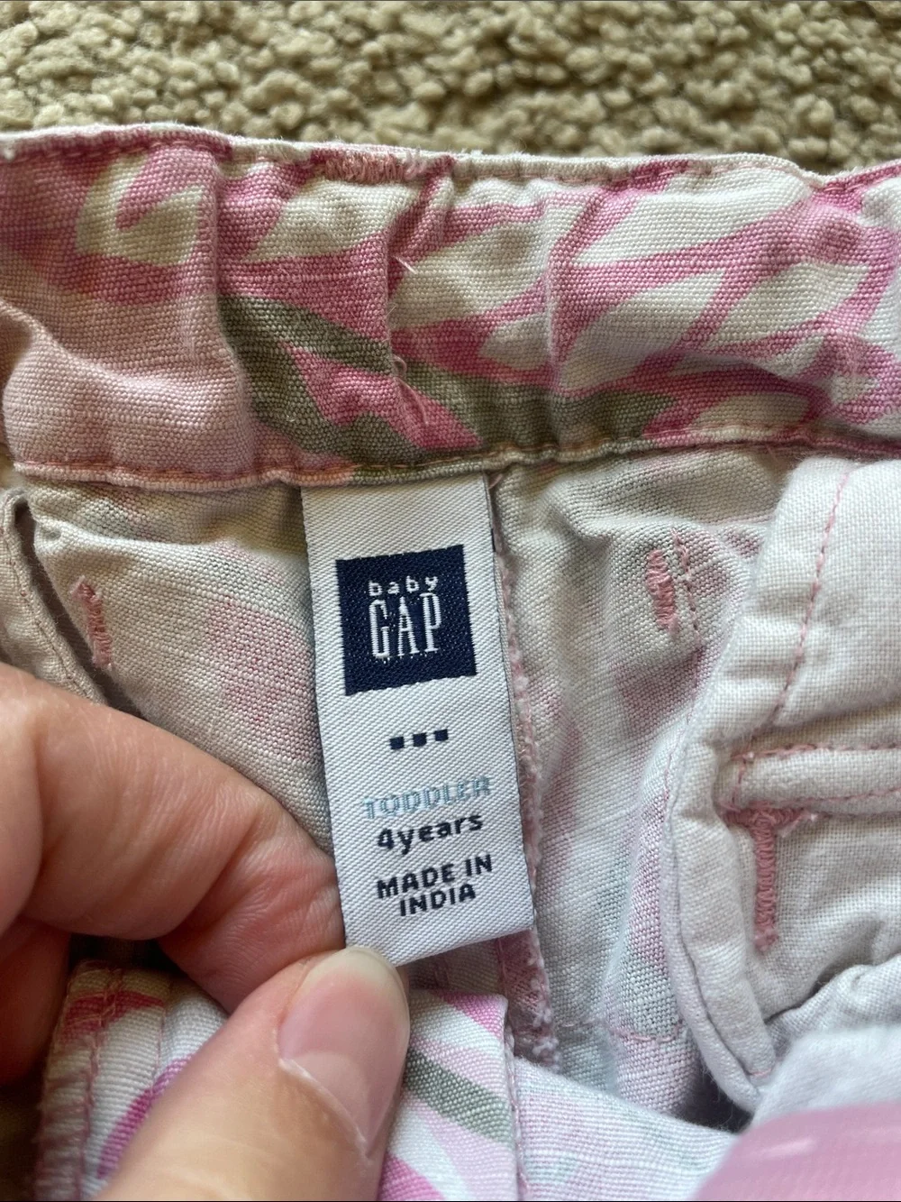 GAP Girls Pink Floral Cargo Pants, NWT Navy Skort & Gray Top Set 4T Lot Kids